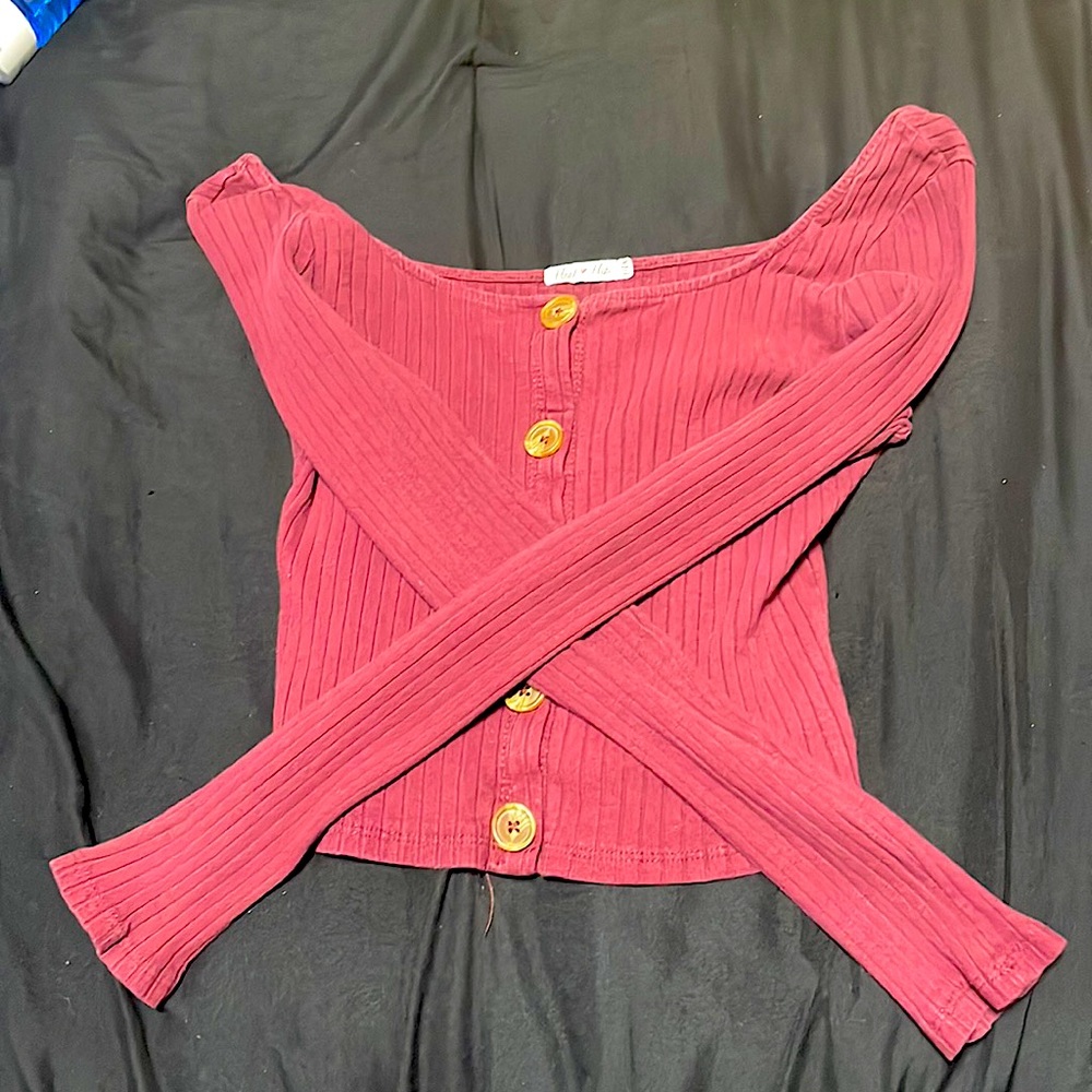 red long sleeve shirt